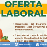 Concurso Publico para los cargos de "Coordinador del programa de Desarollo local (PRODESAL)", 2 vacantes para "Técnico PRODESAL Vallenar con perfil profesional"