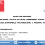 Bases concurso para programa "Prevención de las Violencias de Género" Cargo: Encargada/o territorial para el programa PVG